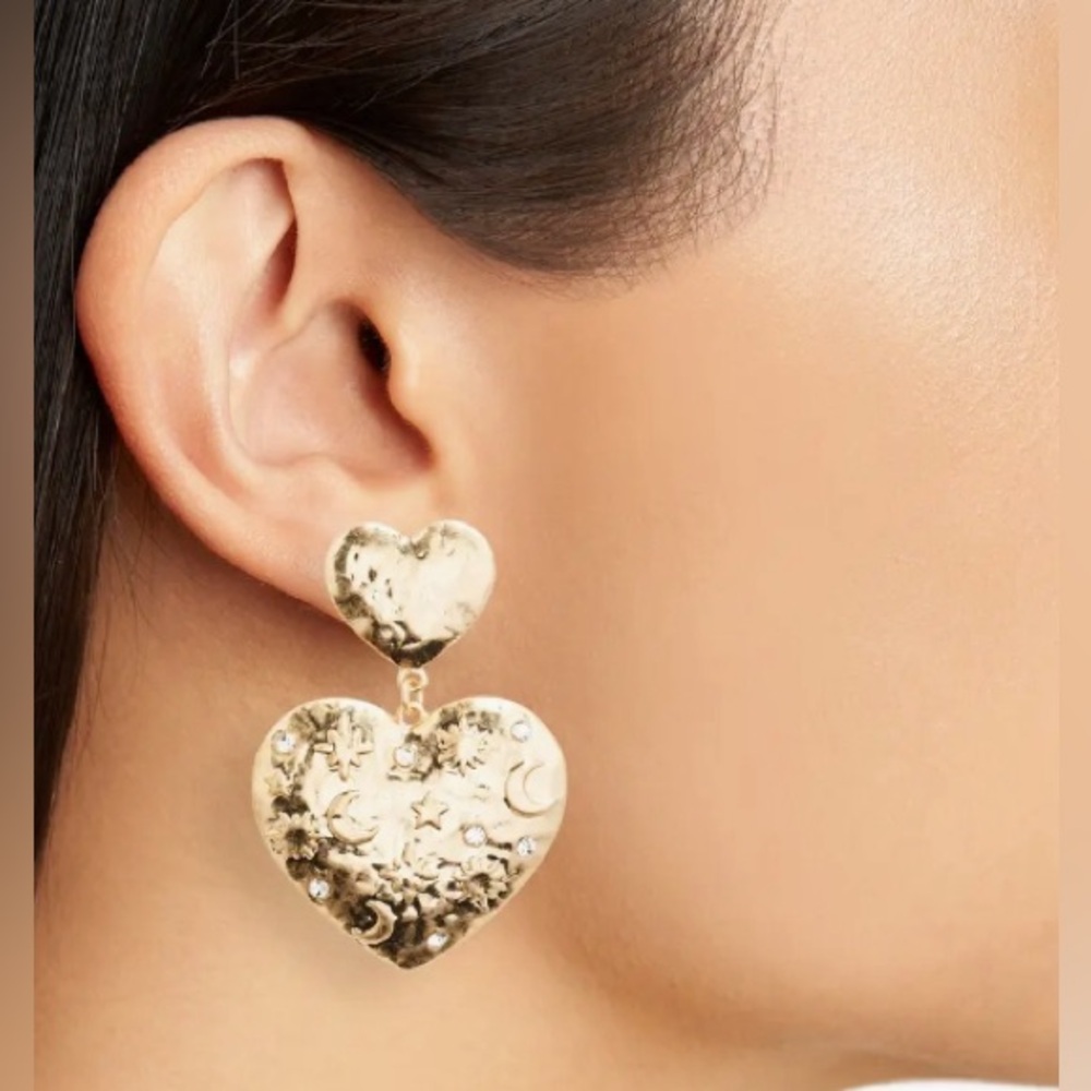 MELROSE and MARKET CELESTIAL HEART DROP EARRING